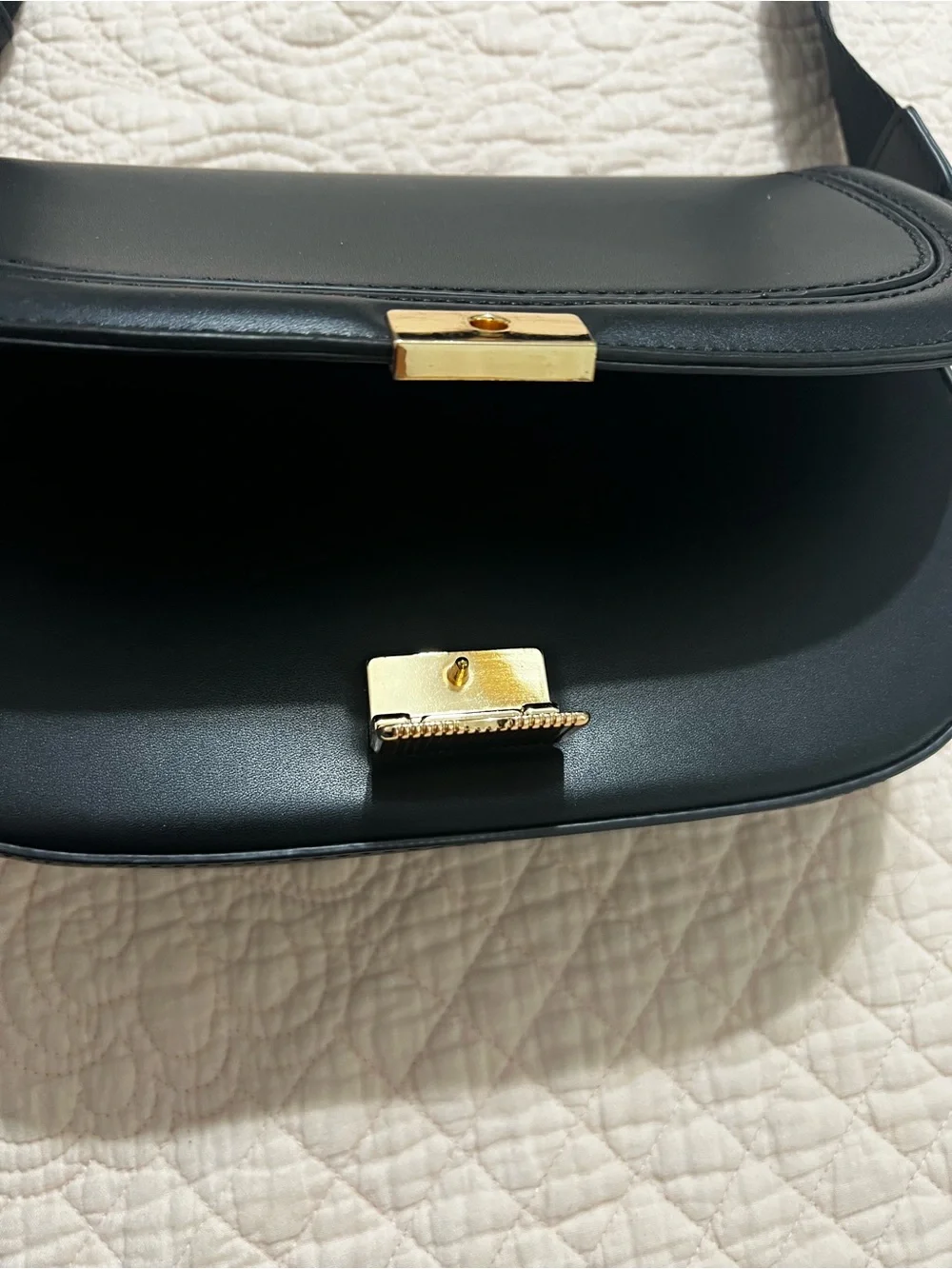 Rachel Zoe Black Crossbody Bag with Gold Hardware